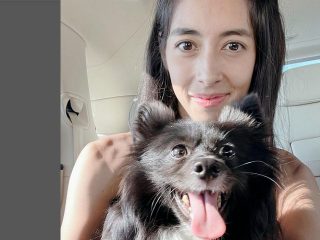 森泉、トライアル犬との2ショット写真を公開「初めて出会った犬種」